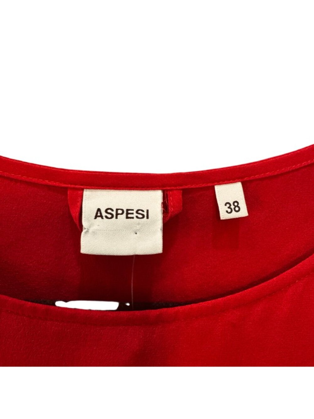APESI Silk Sleeveless Dress Wrap Front Size 38 - XS- Midi Red Minimalist Quiet L - Picture 2 of 9
